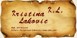 Kristina Laković vizit kartica